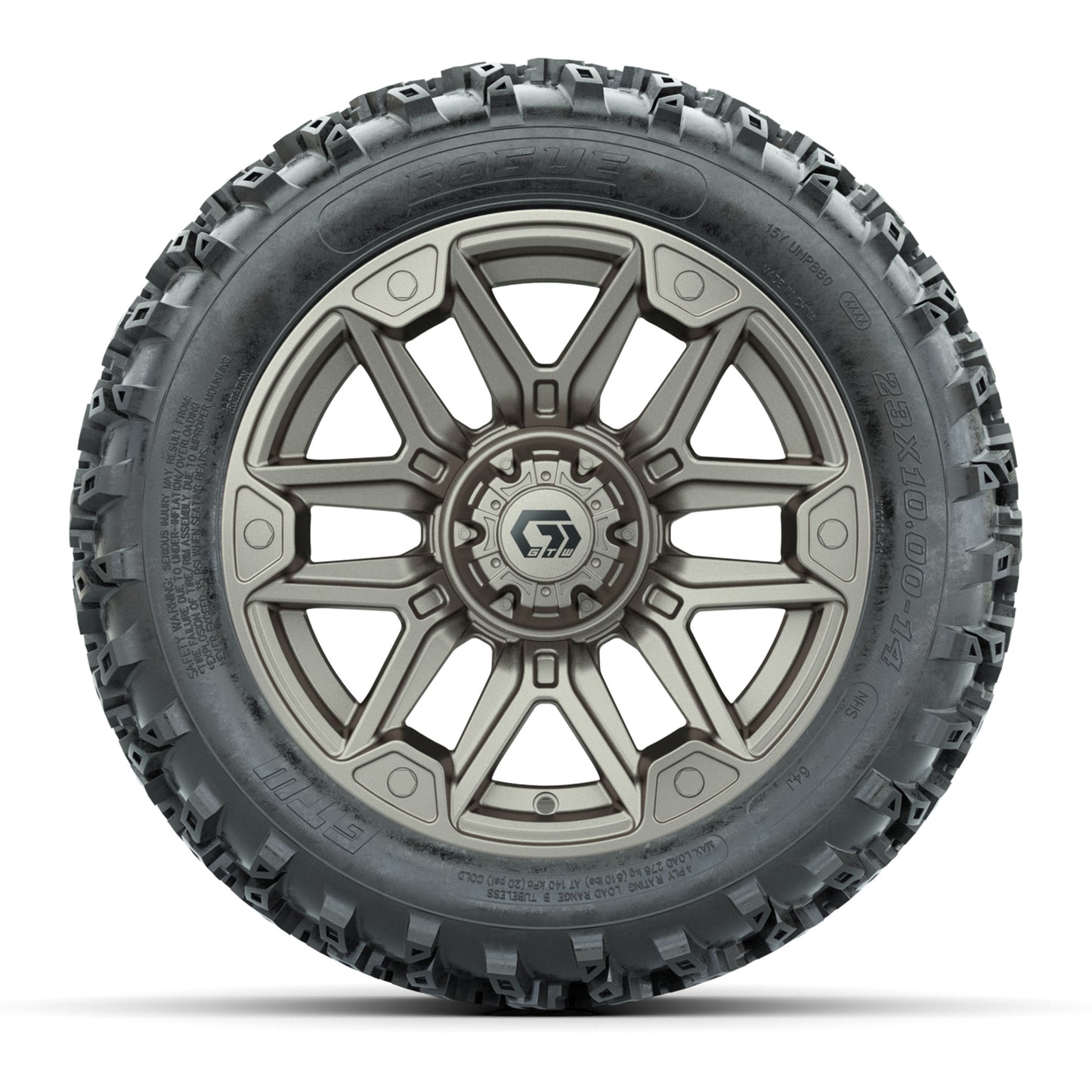 GTW® Graffiti Bronze/Black 14 in Wheels with 23X10-14 Rogue All-Terrain Tires – Full Set