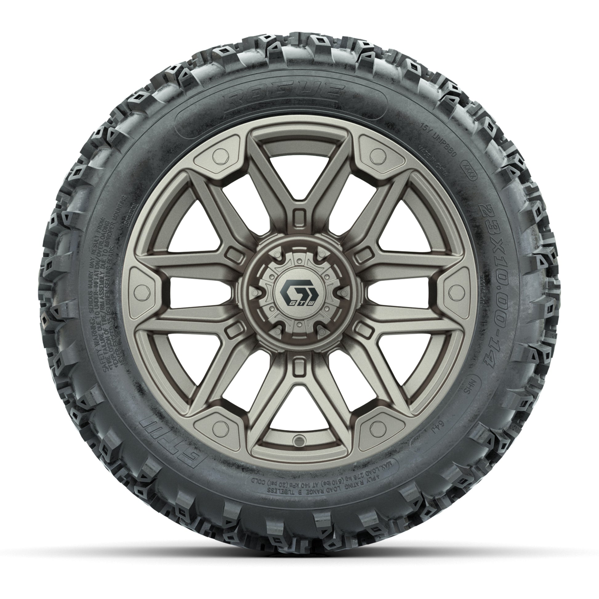 GTW® Graffiti Bronze/Black 14 in Wheels with 23X10-14 Rogue All-Terrain Tires – Full Set