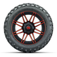 GTW® Stealth Red/Machined 14 in Wheels with 23X10-14 Rogue All-Terrain Tires – Full Set