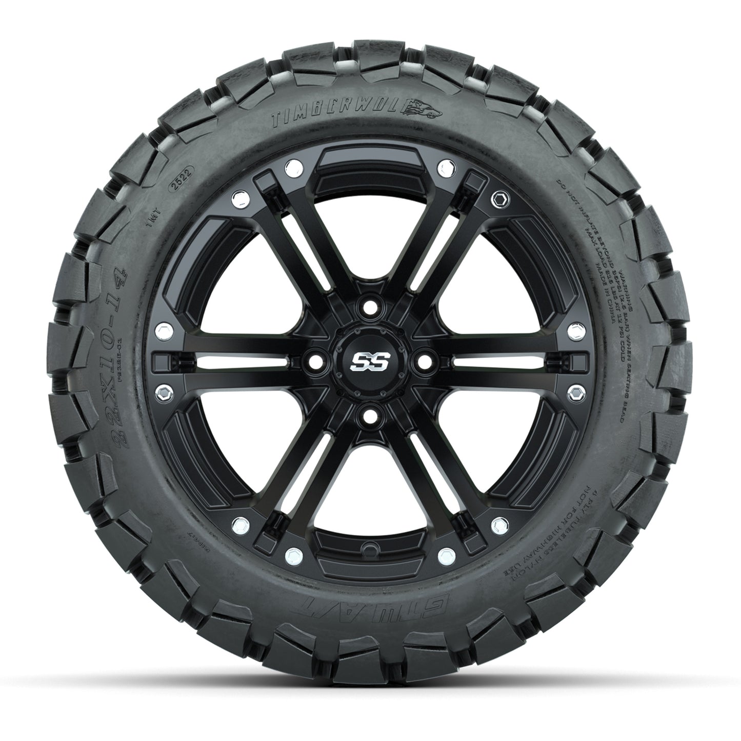 Set of (4) 14 in GTW Specter Wheels with 22x10-14 GTW Timberwolf All-Terrain Tires
