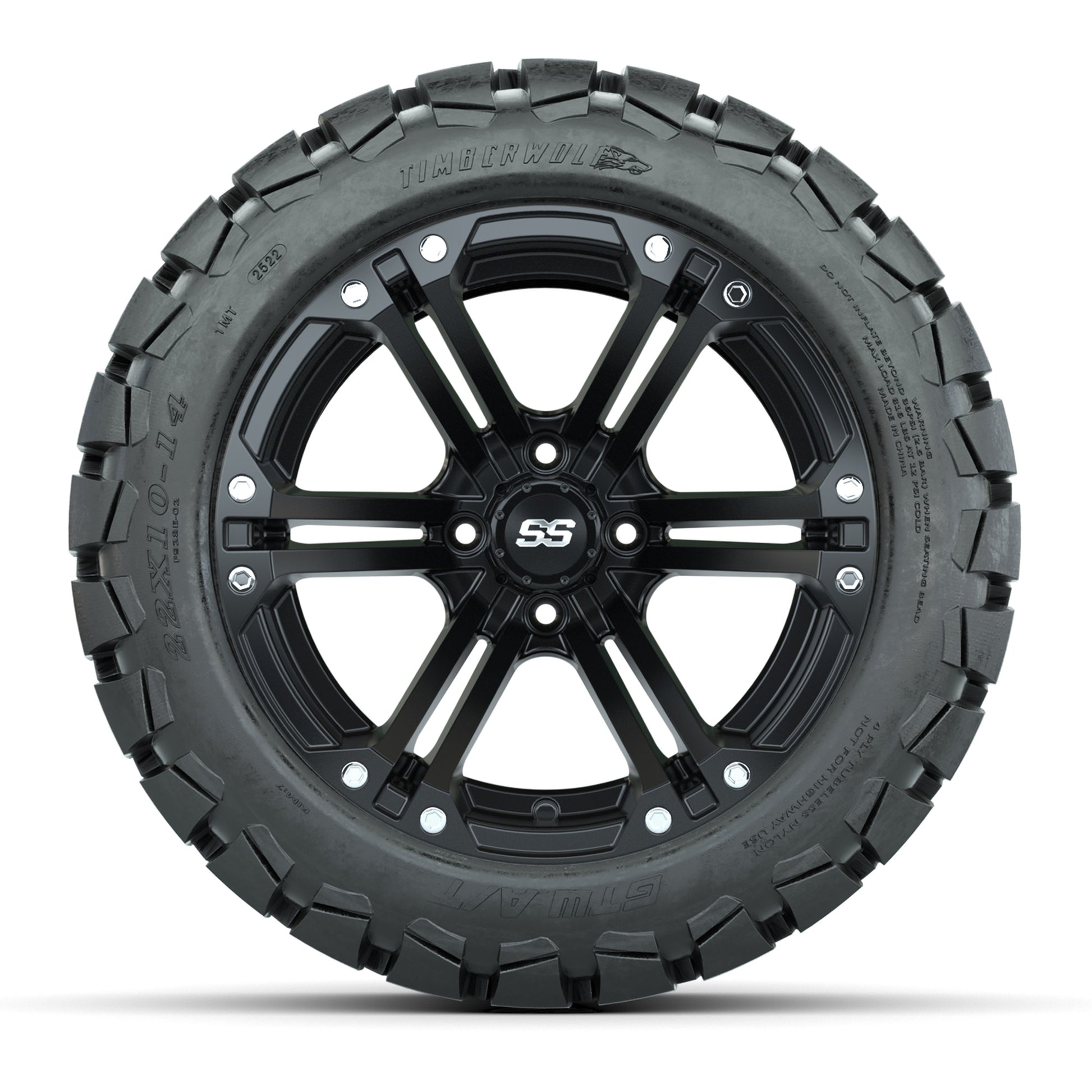 Set of (4) 14 in GTW Specter Wheels with 22x10-14 GTW Timberwolf All-Terrain Tires