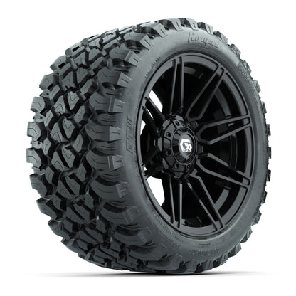 GTW® Stealth Gloss Black 14 in Wheels with 23X10-R14 Nomad Steel Belt Radial All-Terrain Tires – Full Set