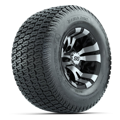 GTW Vampire Black/Machined 10 in Wheels with 20x10-10 S-Pattern Terra Pro Street Tires – Full Set