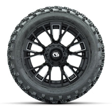 GTW® Vandal Matte Black/Machined 14 in Wheels with 23X10-14 Rogue All-Terrain Tires – Full Set