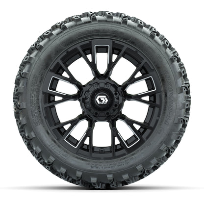 GTW® Vandal Matte Black/Machined 14 in Wheels with 23X10-14 Rogue All-Terrain Tires – Full Set