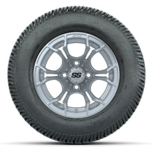 GTW® Spyder Silver Brush 12 in Wheels with 255/50-12 Excel Classic Street Tires – Full Set