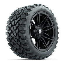 GTW® Stealth Black/Machined 14 in Wheels with 23X10-R14 Nomad Steel Belt Radial All-Terrain Tires – Full Set