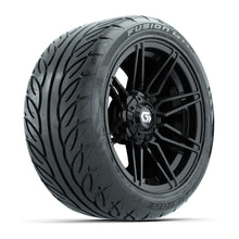 GTW® Stealth Gloss Black 14 in Wheels with 225/40-R14 Fusion GTR Steel Belt Radial Street Tires – Full Set