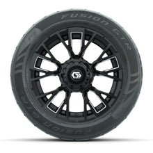 GTW® Vandal Matte Black/Machined 14 in Wheels with 255/45-R14 Fusion GTR Steel Belt Radial Street Tires – Full Set