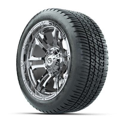 GTW® Shogun Chrome 14 in Wheels with 205/30-14 Fusion Street Tires – Full Set