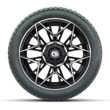 GTW® Stellar Black/Machined 14 in Wheels with 205/30-R14 Fusion Street Tires – Full Set