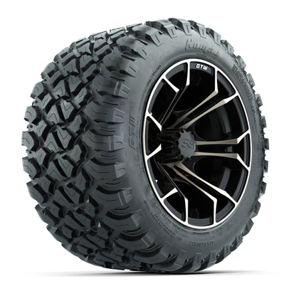 GTW® Spyder Matte Black/Bronze 12 in Wheels with 22X11-R12 Nomad Steel Belt Radial All-Terrain Tires – Full Set