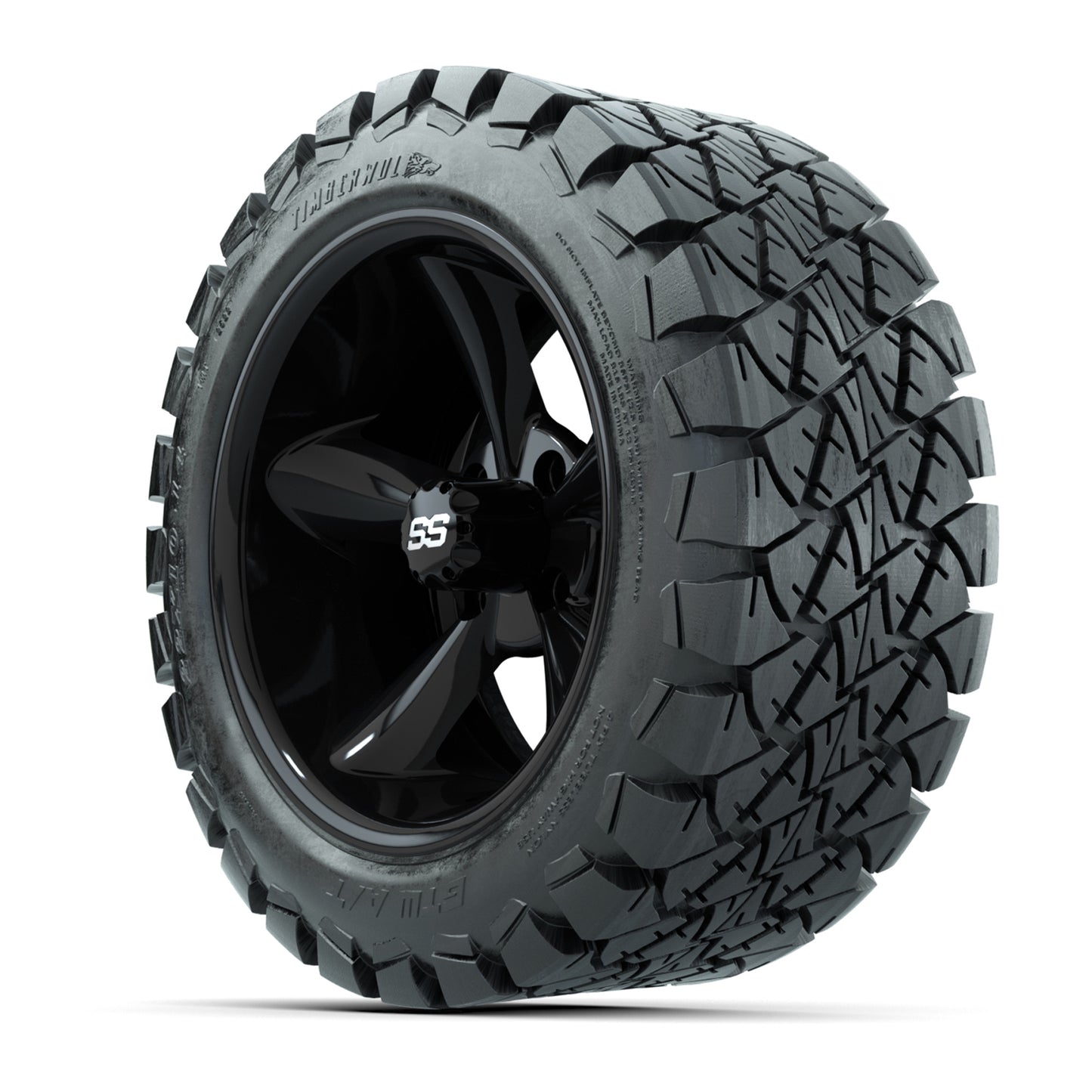 Set of (4) 14 in GTW Godfather Wheels with 22x10-14 GTW Timberwolf All-Terrain Tires
