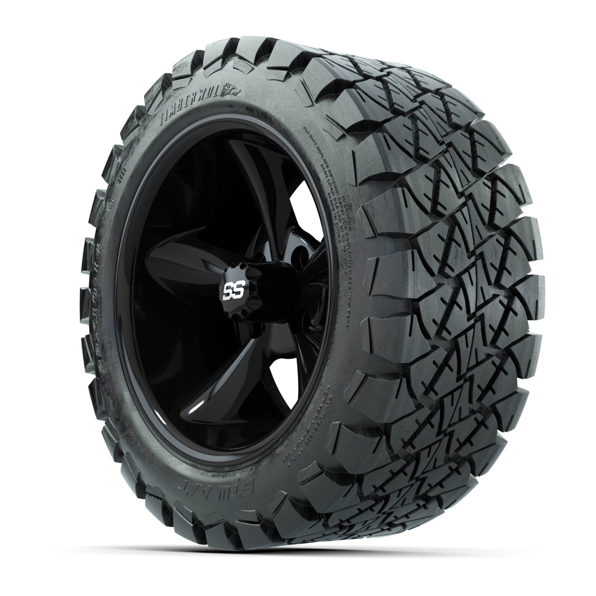 Set of (4) 14 in GTW Godfather Wheels with 22x10-14 GTW Timberwolf All-Terrain Tires
