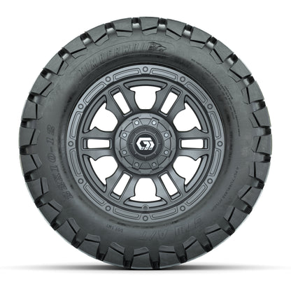 GTW® Shogun Gunmetal 12 in Wheels with 22x10-12 Timberwolf All-Terrain Tires - Full Set