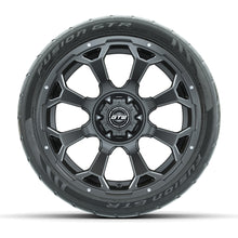 GTW® Raven Matte Gray/Ball Milled 14 in Wheels with 205/40-R14 Fusion GTR Steel Belt Radial Street Tires – Full Set