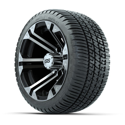 12” GTW Specter Black and Machined Wheels with 18” Fusion Street Tires – Set of 4