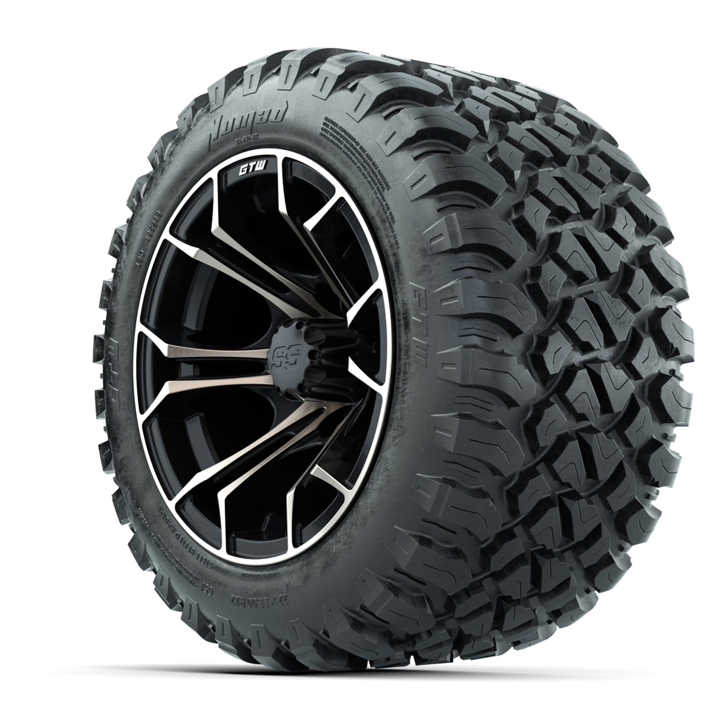 GTW® Spyder Matte Black/Bronze 12 in Wheels with 22X11-R12 Nomad Steel Belt Radial All-Terrain Tires – Full Set