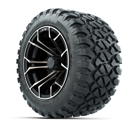 GTW® Spyder Matte Black/Bronze 12 in Wheels with 22X11-R12 Nomad Steel Belt Radial All-Terrain Tires – Full Set