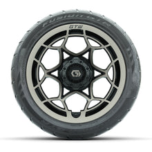 GTW® Nexus Black with Bronze Face 14 in Wheels with 225/40-R14 Fusion GTR Steel Belt Radial Street Tires – Full Set