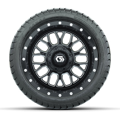 Set of (4) 12 in GTW® Helix Machined & Black Wheels with 215/35-12 Mamba Street Tires