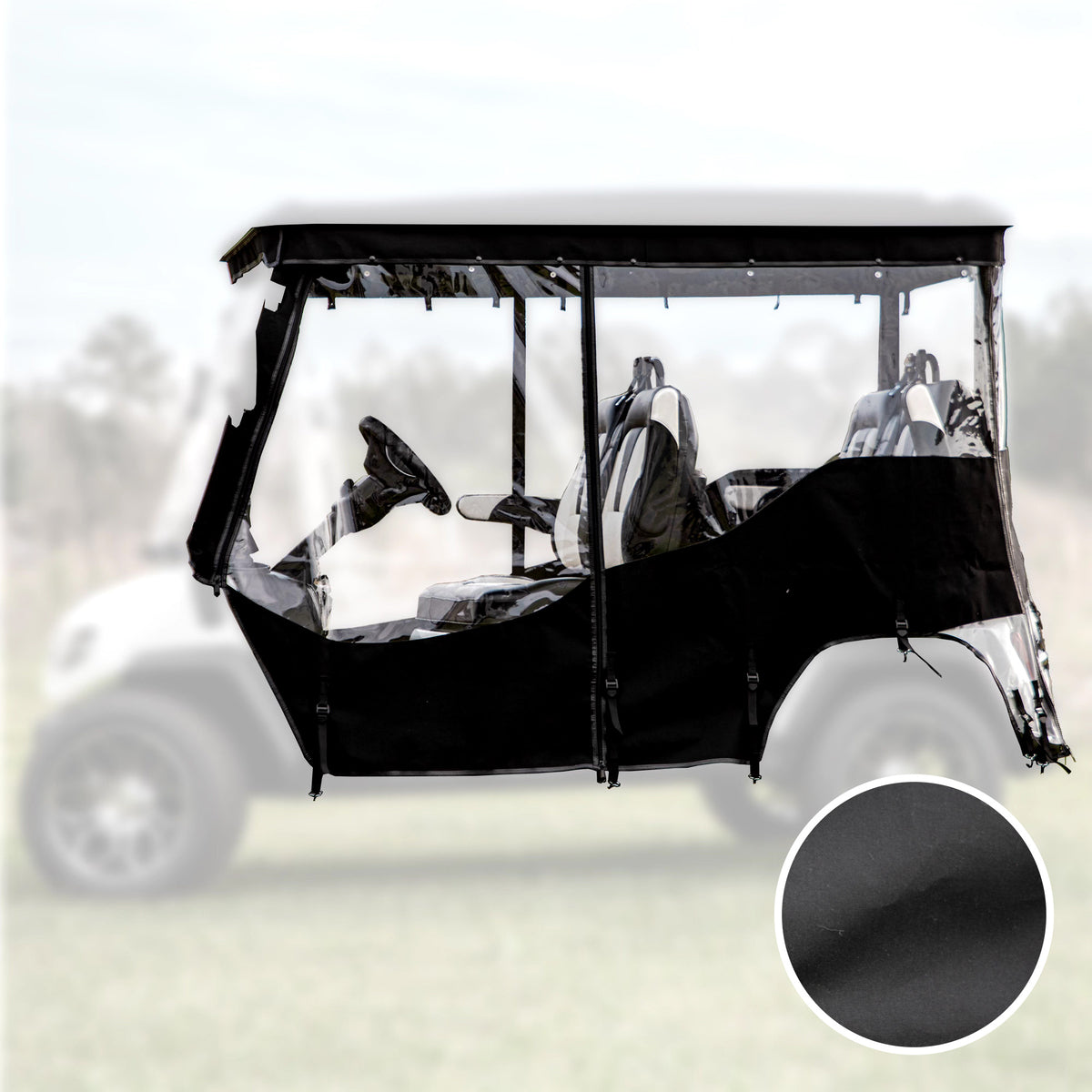 RedDot® Evolution D5 Ranger 4 & Maverick 4 Black 4 Passenger 3-Sided Track Style Enclosure & Valance (Years 2023-Up)