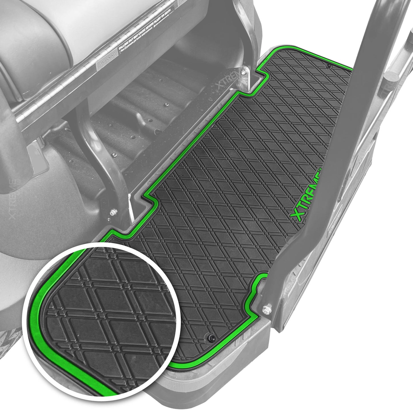Xtreme Rear Floor Mat for DoubleTake Max5 & Max 6 Rear Seat Kit  - Black/Green
