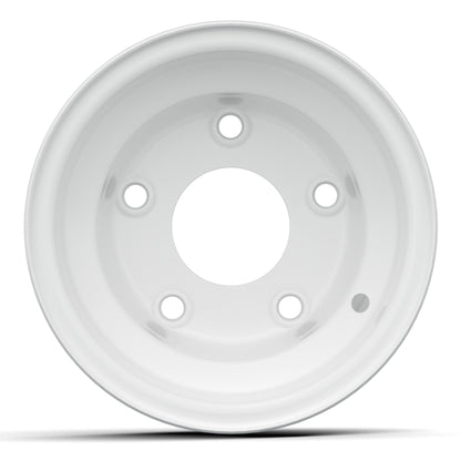 8x3.75 White Steel Wheel (Centered - 5 Hole)