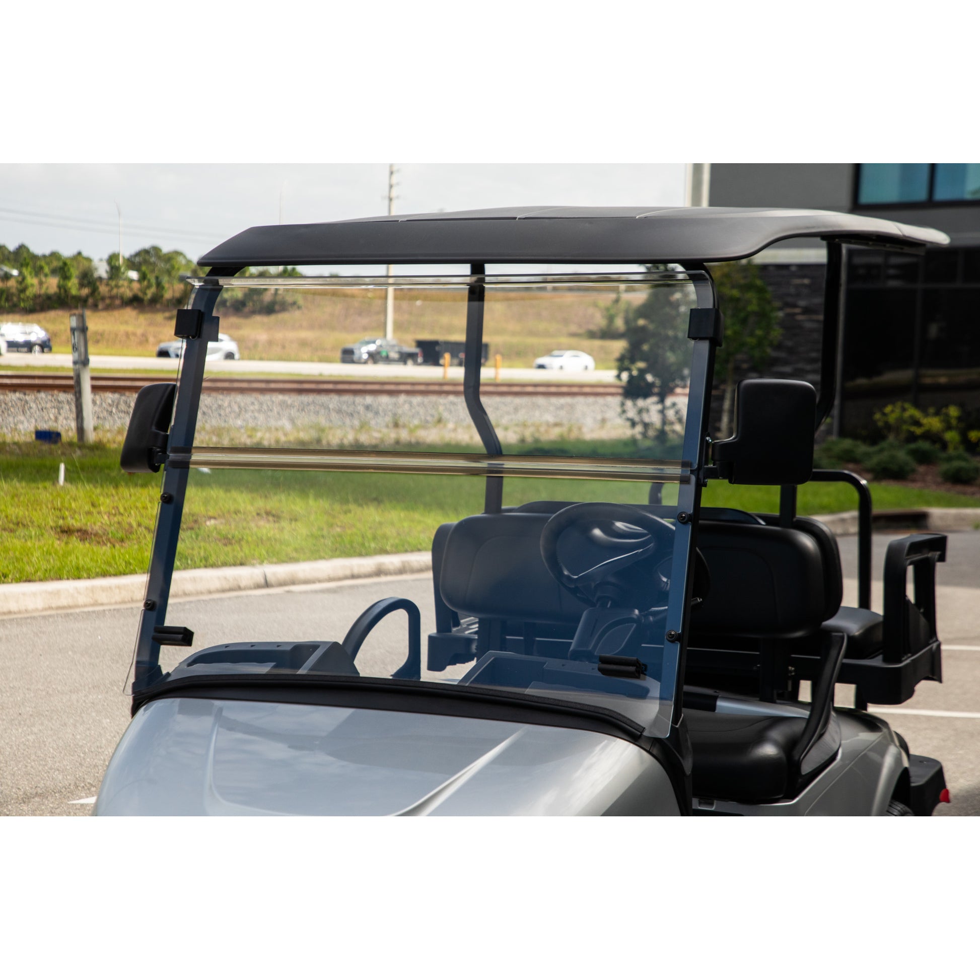 RedDot EZGO RXV with Modular Top Clear Folding Impact Modified Windshield with Rubber Trim (Years 2024-Up)