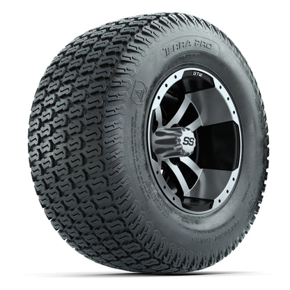 GTW Storm Trooper Black/Machined 10 in Wheels with 20x10-10 S-Pattern Terra Pro Street Tires – Full Set