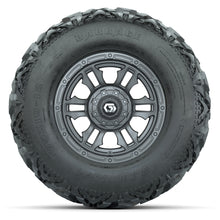 GTW® Shogun Gunmetal 12 in Wheels with 25X10-12 Barrage Mud Tires – Full Set