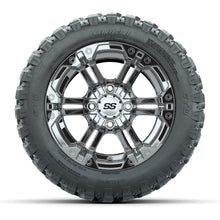 GTW® Specter Chrome 12 in Wheels with 22X11-R12 Nomad Steel Belt Radial All-Terrain Tires – Full Set