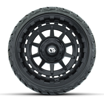 GTW Barricade Gloss Black 14 in Wheels with 205/35-R14 Maverick Low-Profile All-Terrain Tires – Full Set