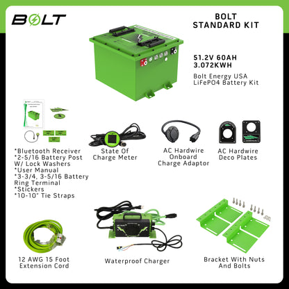 Bolt Energy 51V 60AH Square Standard Accessory Battery Kit