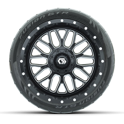 Set of (4) 14 in GTW® Helix Machined & Black Wheels with 205/40-R14 Fusion GTR Street Tires