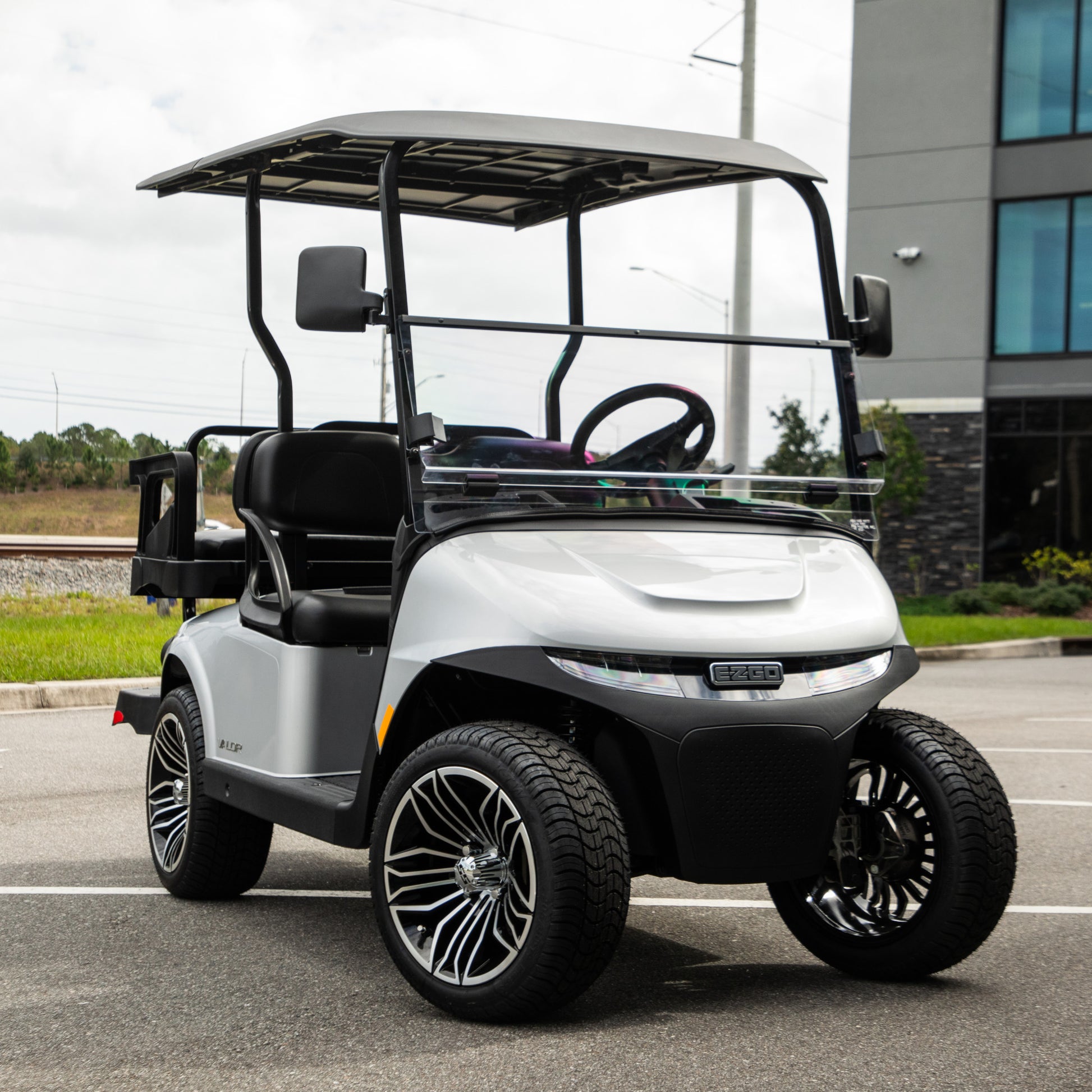 RedDot EZGO RXV with Modular Top Clear Folding Polycarbonate DOT Windshield with Rubber Trim (Years 2024-Up)