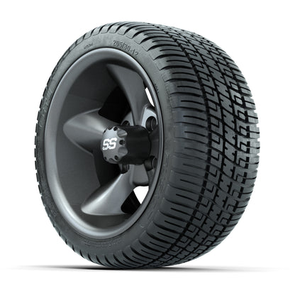 GTW® Godfather Matte Gray 12 in Wheels with 205/30-12 Fusion Street Tires – Full Set