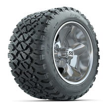 GTW® Godfather Chrome 12 in Wheels with 20X10-12 Nomad Steel Belt Radial All-Terrain Tires – Full Set