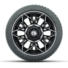 GTW® Stellar Black/Machined 12 in Wheels with 205/30-12 Fusion Street Tires – Full Set