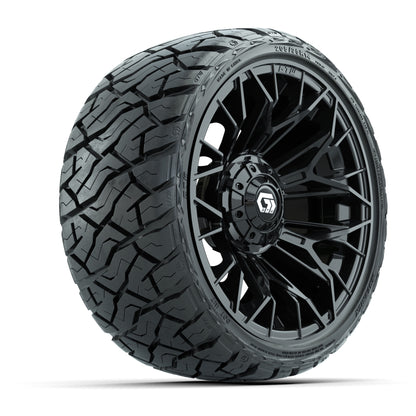 GTW Stellar Black 14 in Wheels with 205/35-R14 Maverick Low-Profile All-Terrain Tires - Full Set