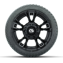 GTW® Vandal Matte Black/Machined 12 in Wheels with 205/30-12 Fusion Street Tires – Full Set