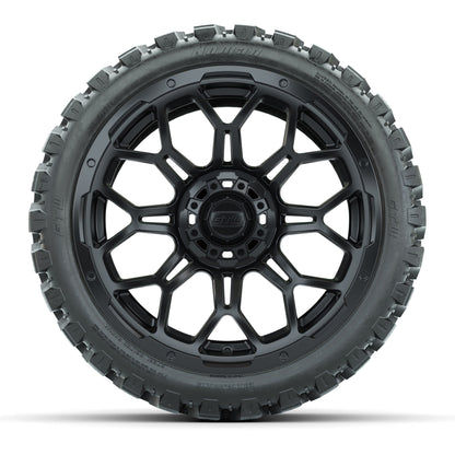 Set of (4) 15″ GTW Bravo Matte Black Wheels with 23x10-R15 Nomad All-Terrain Tires