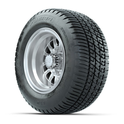 Set of 4 GTW Medusa Silver and Machined Wheels with Fusion Street Tires - 10 Inch