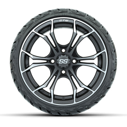 GTW® Spyder Matte Black/Bronze 14 in Wheels with 205/35-R14 Maverick Low-Profile All-Terrain Tires – Full Set