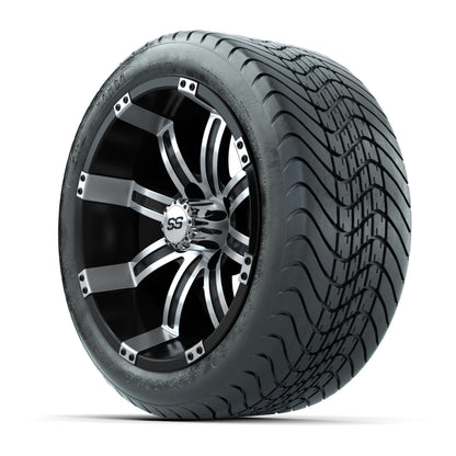 Set of (4) 14 inch GTW Tempest Machined/Black Wheels with GTW Mamba Street Tires
