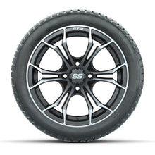 GTW® Spyder Matte Gray/Machined 14 in Wheels with 205/30-R14 Fusion Street Tires – Full Set