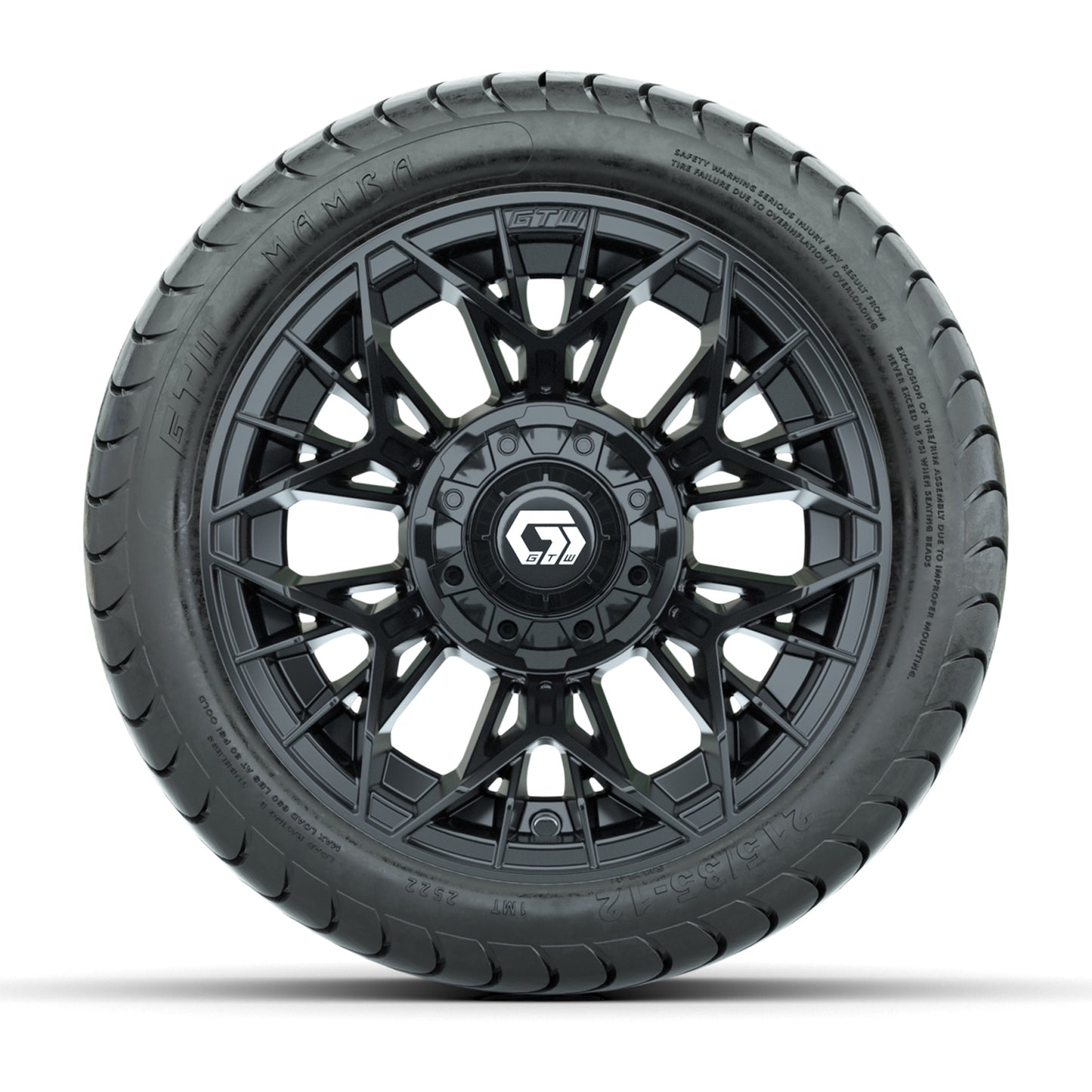 Set of (4) 12 in GTW® Stellar Black Wheels with 215/35-12 Mamba Street Tires