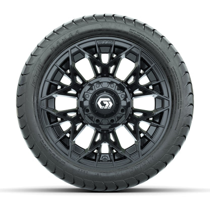 Set of (4) 12 in GTW® Stellar Black Wheels with 215/35-12 Mamba Street Tires