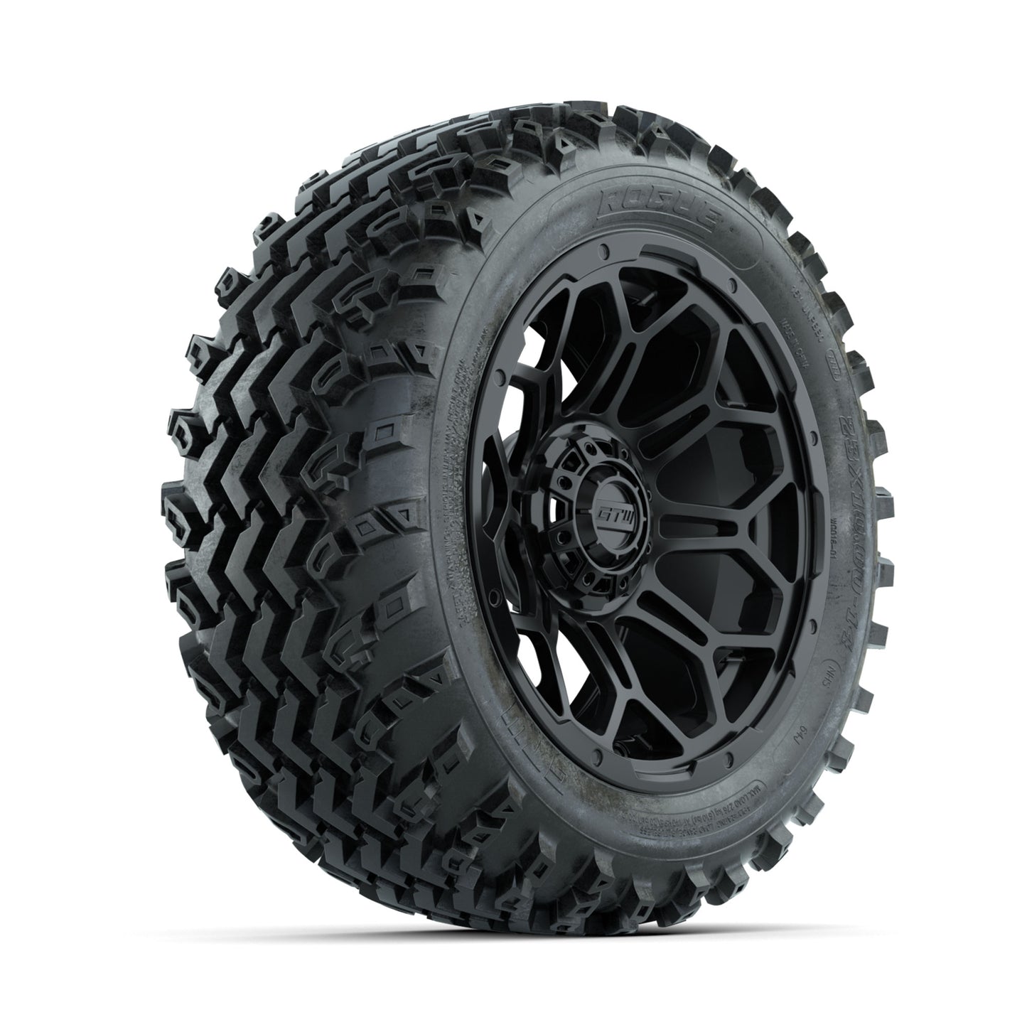 GTW Bravo Matte Black 14 in Wheels with 23x10.00-14 Rogue All Terrain Tires - Full Set