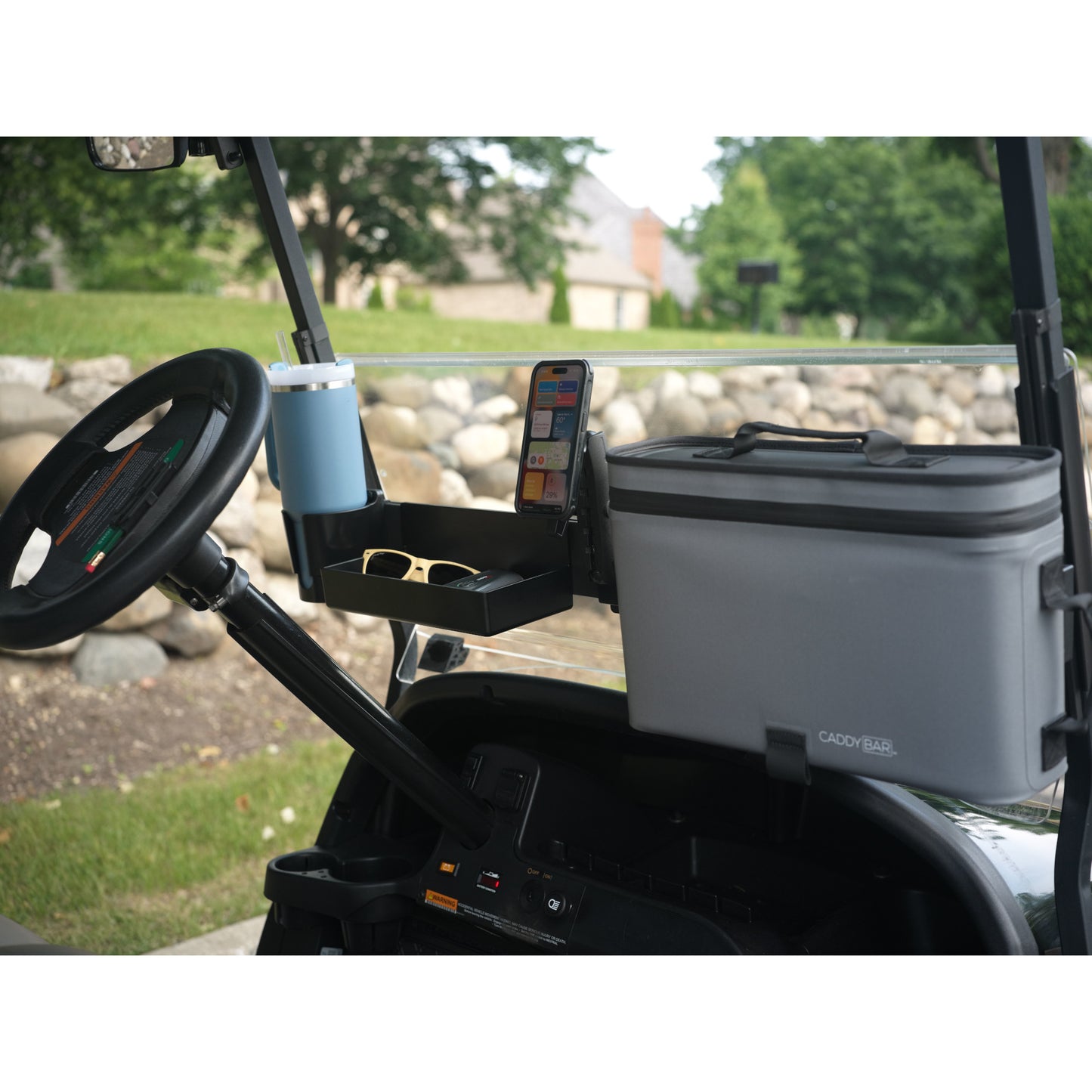 CADDYBARTM with One Tray, One Cooler, and One Oversided Cup Holder Bundle
